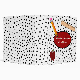 Black and White Polka Dot Teacher's Class Planner Binder
