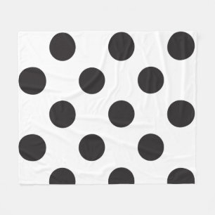 Black and White Polka Dot Trendy Design Fleece Blanket