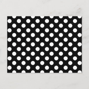 Black and White Polka Dot Wedding RSVP Postcard