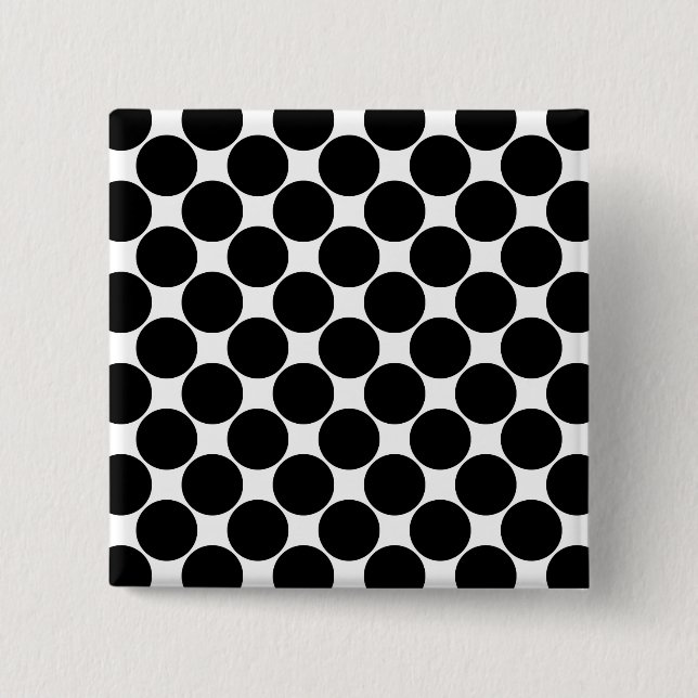 Black and white polka dots 2. 2 inch square button (Front)