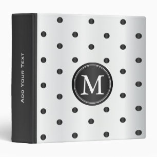 Black and White Polka Dots Binder
