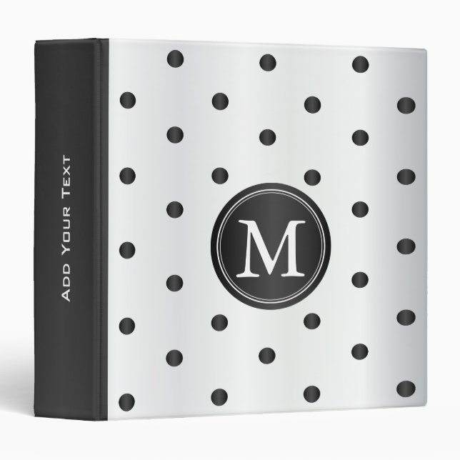 Black and White Polka Dots Binder (Front/Spine)