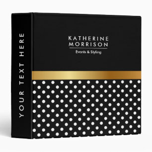 Black and White Polka Dots Binder