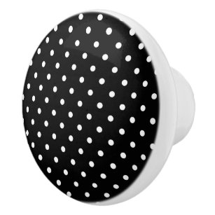Black and white Polka Dots Ceramic Knob