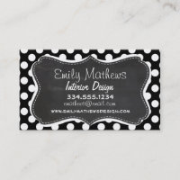 Black and White Polka Dots; Chalkboard look