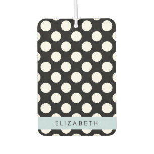 Black and White Polka Dots, Dotted, Your Name Air Freshener