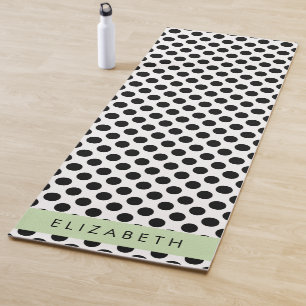 Black and White Polka Dots, Dotted, Your Name Yoga Mat