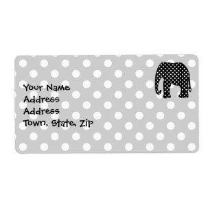 Black and White Polka Dots Elephant