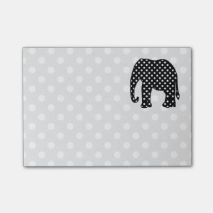 Black and White Polka Dots Elephant Post-it Notes