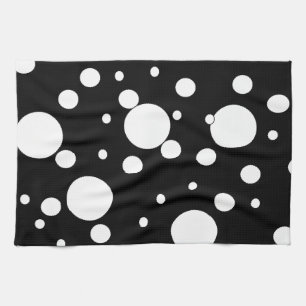 Black and white polka dots kitchen towel