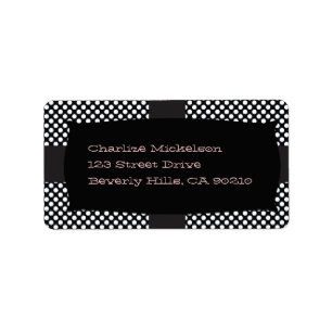 Black and White Polka Dots Label