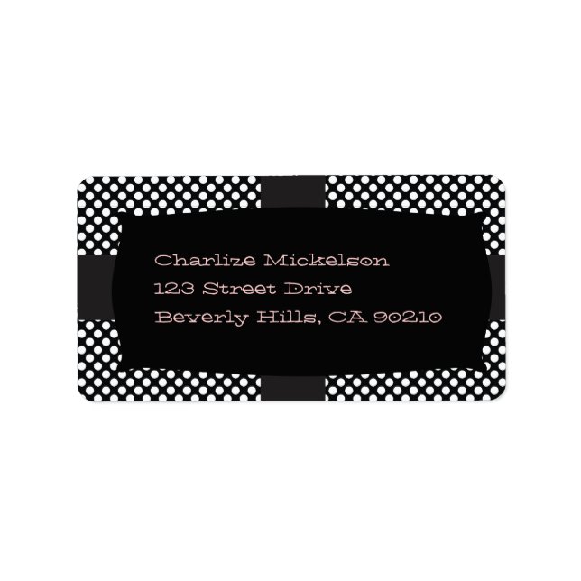 Black and White Polka Dots Label (Front)