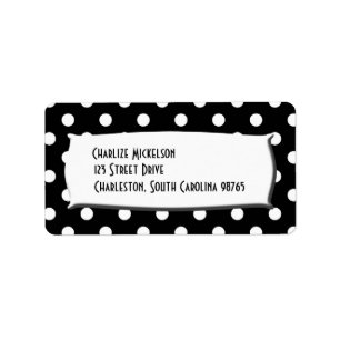 Black and White Polka Dots Label