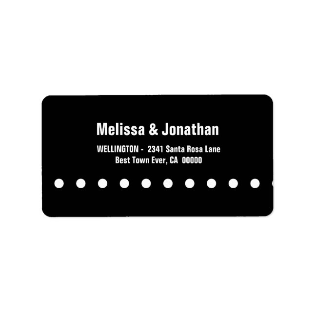 Black and White Polka Dots Modern V04 Label (Front)