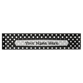 Black and White Polka Dots Nameplate