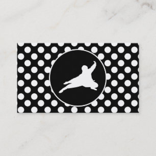 Black and White Polka Dots; Ninja Business Card