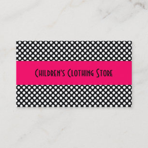 Black and White Polka Dots on Pink Business Card