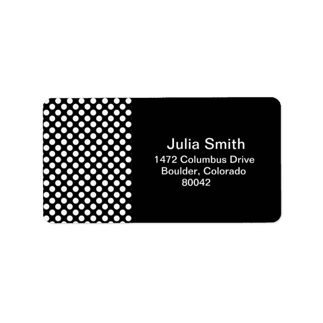 black and white polka dots pattern label (Front)