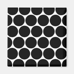Black  And White Polka Dots Pattern Magnet