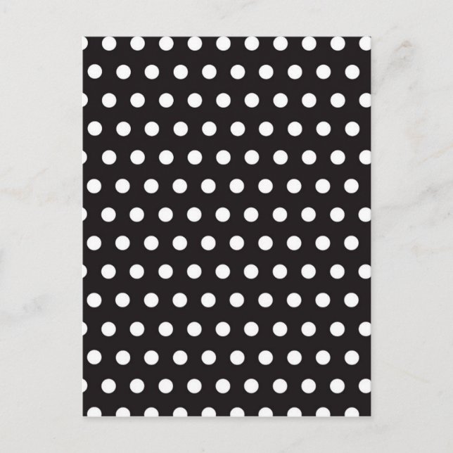 Black and White Polka Dots Pattern Postcard (Front)