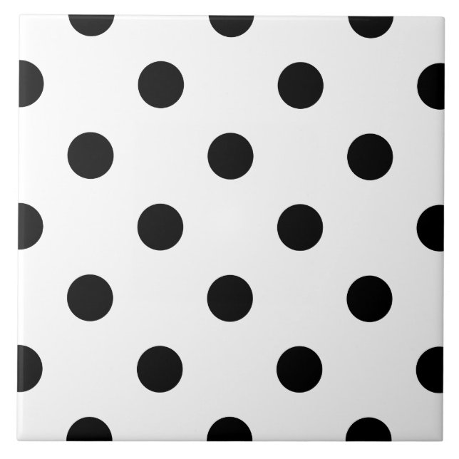 Black and white polka dots pattern print tile (Front)