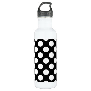 Black and White Polka Dots, Polka Dot Pattern 710 Ml Water Bottle