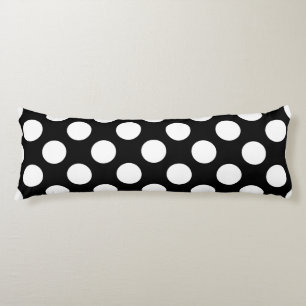 Black and White Polka Dots, Polka Dot Pattern  Body Pillow