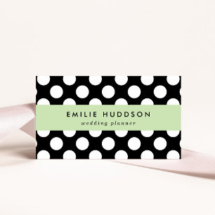 Black and White Polka Dots, Polka Dot Pattern Business Card