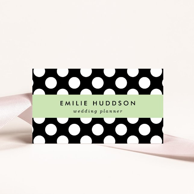 Black and White Polka Dots, Polka Dot Pattern Business Card (Creator Uploaded)