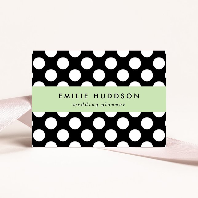 Black and White Polka Dots, Polka Dot Pattern Business Card (Creator Uploaded)