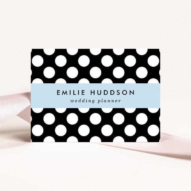 Black and White Polka Dots, Polka Dot Pattern Business Card (Creator Uploaded)