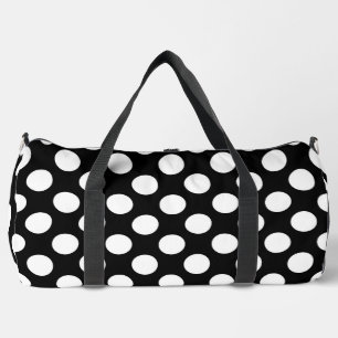 Black and White Polka Dots, Polka Dot Pattern Duffle Bag