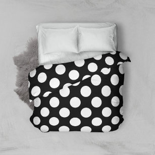 Black and White Polka Dots, Polka Dot Pattern Duvet Cover