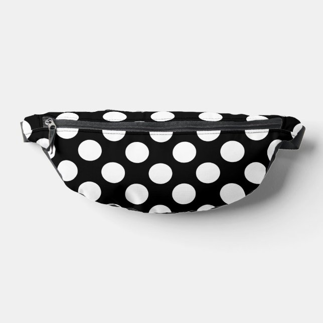 Black and White Polka Dots, Polka Dot Pattern Fanny Pack (Lay Down)