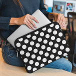 Black and White Polka Dots, Polka Dot Pattern Laptop Sleeve<br><div class="desc">Cute,  fun and adorable polka dot pattern in black and white colour. Modern and trendy gift,  perfect for the polka dots lover in your life.</div>