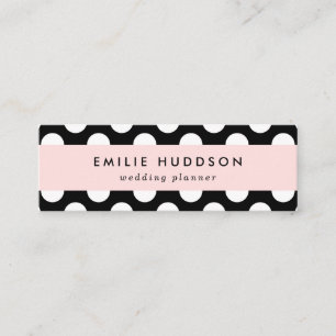 Black and White Polka Dots, Polka Dot Pattern Mini Business Card