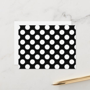 Black and White Polka Dots, Polka Dot Pattern Postcard