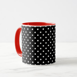 Black And White Polka Dots + Red Mug
