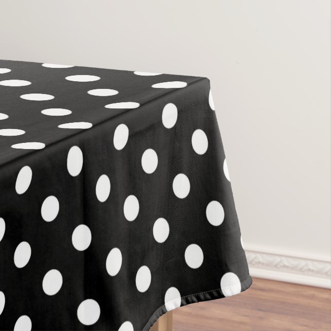 Black and White Polka Dots Tablecloth (In Situ)