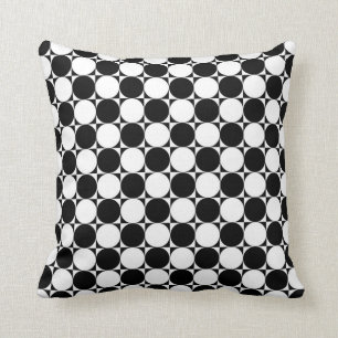 Black and White Polka Dots Throw Pillow