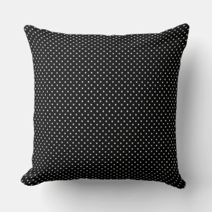 Black And White Polka Dots Throw Pillow