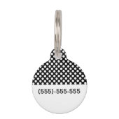 Black And White Polka Dots With Name And Number Pet Tag (Back)