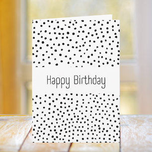Black And White Polkadot Pattern Birthday Card