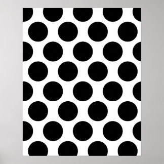 Black and White Polkadot pattern Poster