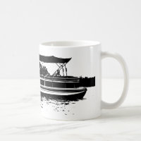 Black and White Pontoon Boat Personalized Mug