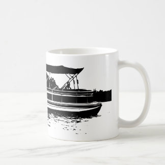Black and White Pontoon Boat Personalized Mug