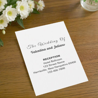 Black and White Portrait Wedding Reception Enclosure Card