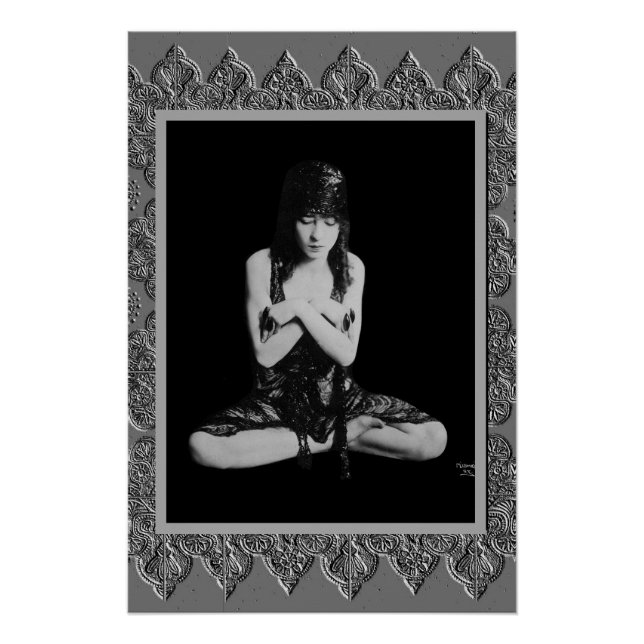  Black and white Poster with Vintage Dancer (Front)
