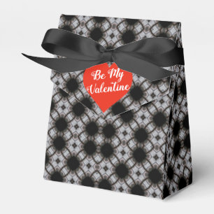 Black And White Print With Red Heart Favor Box