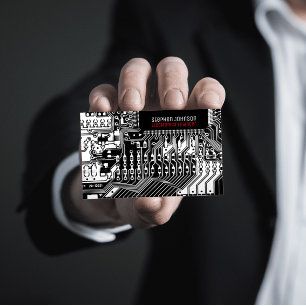 Black and White printed circuit board engineering Business Card